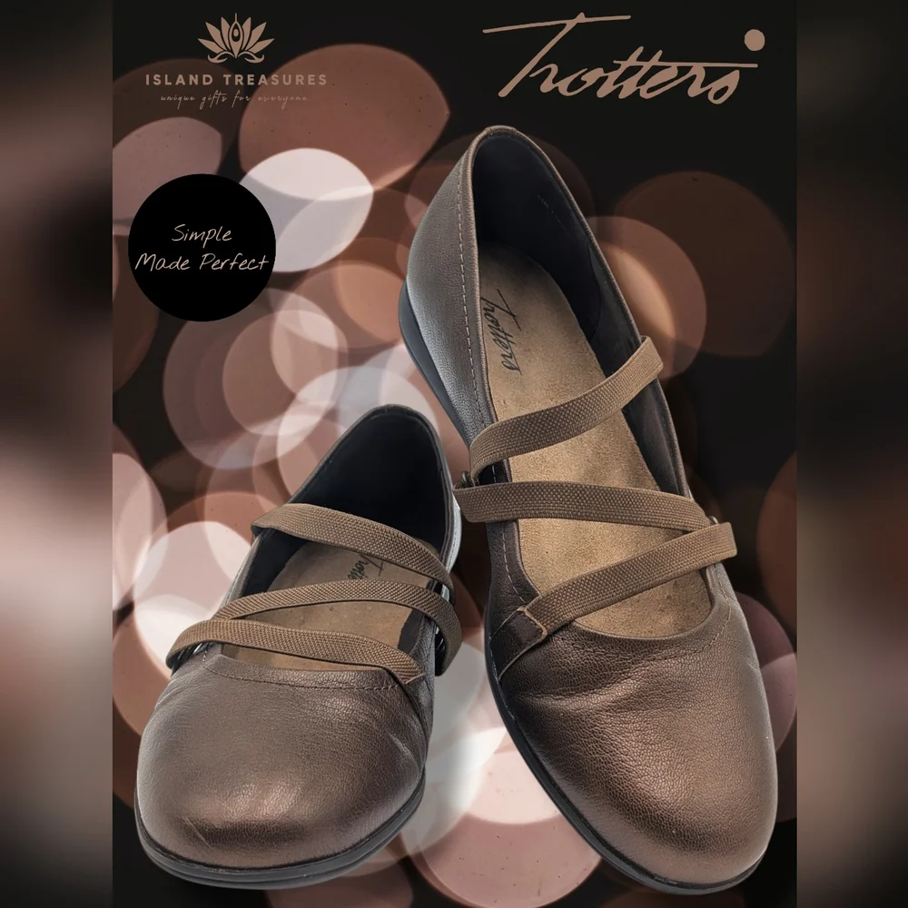 Trotters Della Women's Size 11N Metallic Brown Ballet Flats Flexible Outsoles